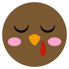 Cute Kawaii Turkey Isolated On White