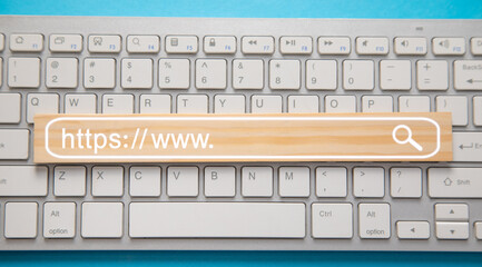 Https address. Internet search concept