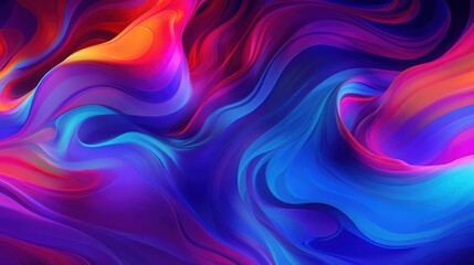 Obraz premium Abstract Colorful Swirling Waves Digital Art