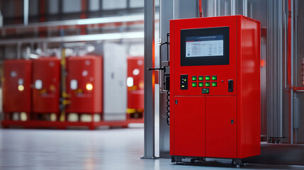 Industrial alarm systems equipped with heat-sensitive detection modules.