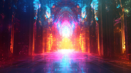 Crazy mystical coloured light effects. incredible combinations of abstract light lines. Nimbus. Illustration