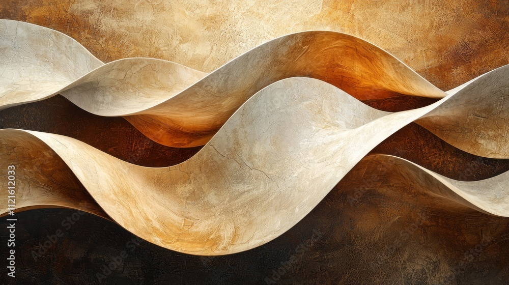 Poster Rich swirls of mocha mousse intertwine in an abstract formation, showcasing smooth curves and inviting textures that evoke warmth and indulgence. A feast for the senses awaits