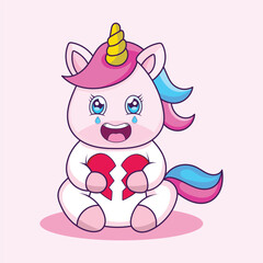 Adorable Baby Unicorn Cartoon