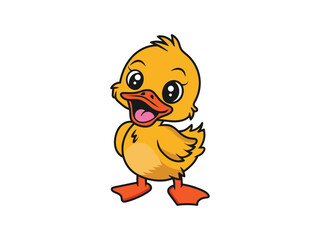 Adorable Baby Duck Cartoon Illustration