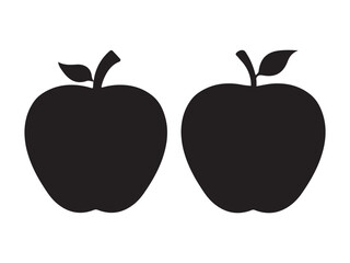 A leafy silhouette apple vector design