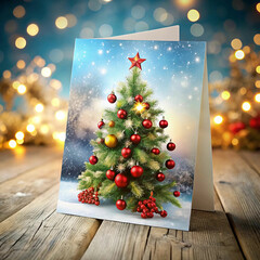 Beautiful Christmas greeting cards featuring festive designs such as snowy