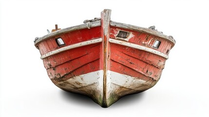 Obraz premium Weathered Wooden Boat Bow Isolated View