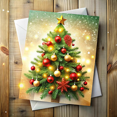 Beautiful Christmas greeting cards featuring festive designs such as snowy