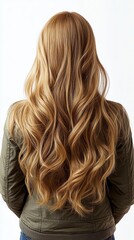 Naklejka premium Long Wavy Blonde Hair Style