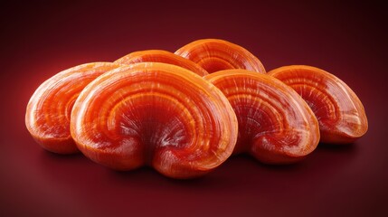 Obraz premium Isolated Lingzhi Mushrooms on Minimalist Background