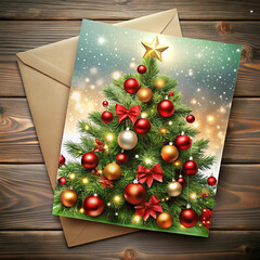 Beautiful Christmas greeting cards featuring festive designs such as snowy