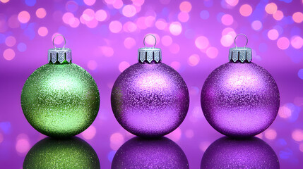 Colorful ornaments on a sparkling background