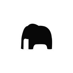 Vector of cartoon baby elephant silhouette. Elephant isolated on white background.