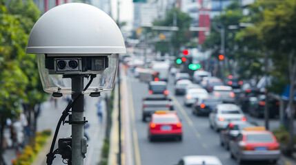 Traffic monitoring cameras at intersections integrated with smart city networks.