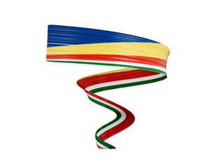 3d Flag Of Seychelles 3d Waving Flag Ribbon Isolated On White Background, 3d Illustration
