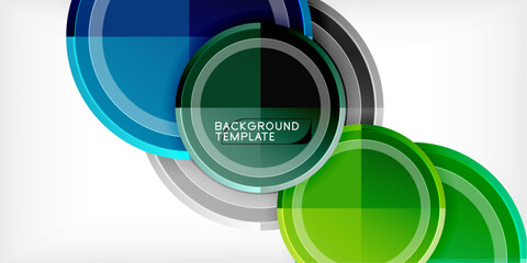 Fototapeta premium Abstract background - multicolored circles, trendy minimal geometric design, vector illustration