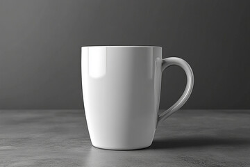 Obraz premium white ceramic mug on gray surface for product photography