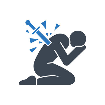 Kneeling Figure with Sword Icon