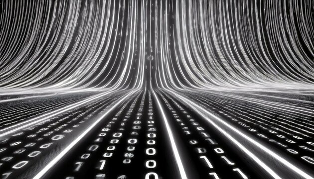 binary digital code, computer generated seamless loop abstract motion background