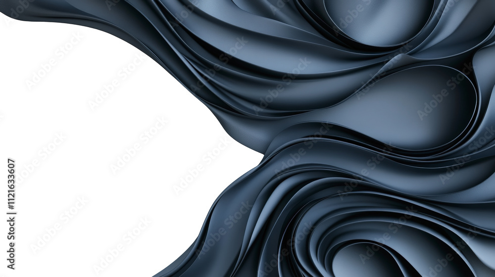 Aufkleber abstract black flowing shapes create a dynamic, modern design against a contrasting light background