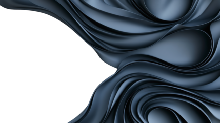 Abstract black flowing shapes create a dynamic, modern design against a contrasting light background, offering a sense of movement and depth.