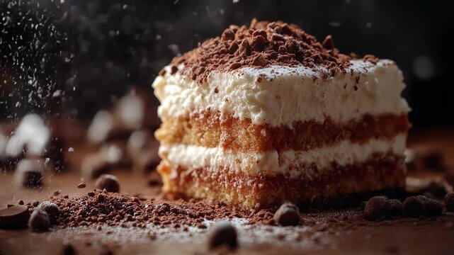 Tiramisu Delight Classic Italian Dessert - Food Advertisement, Menu Background