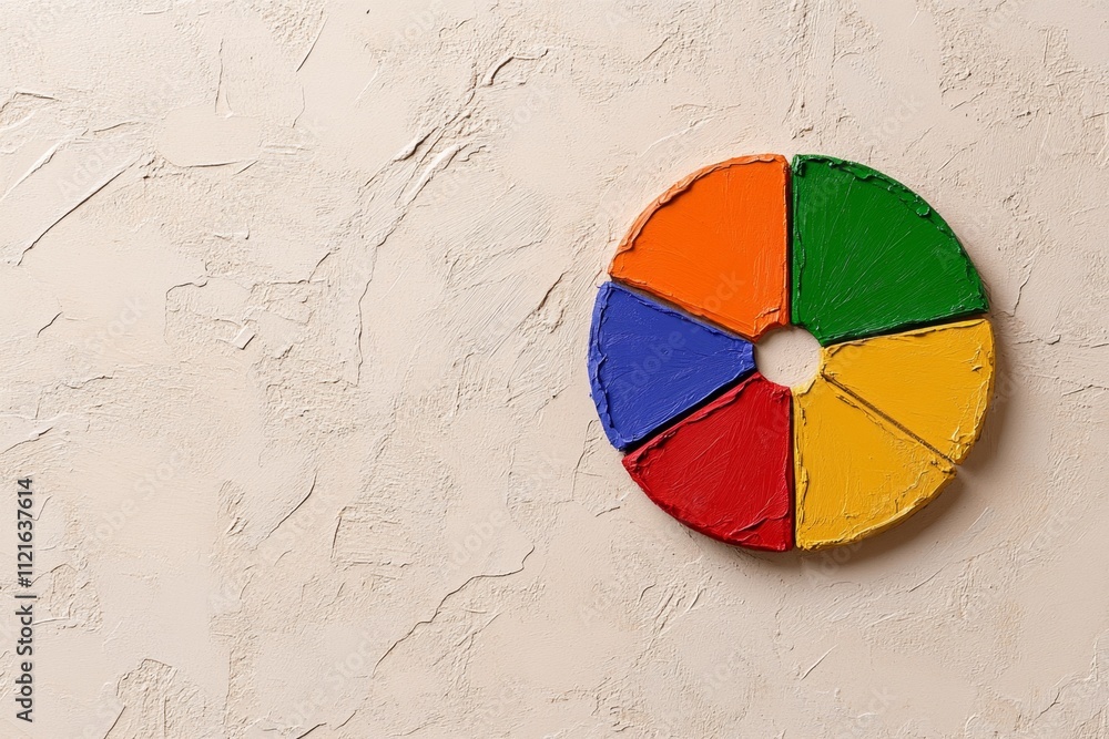 Poster a clean illustration of a single color wheel with complementary colors highlighted, drawn in crisp l