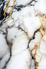 Obraz premium Elegant Black and White Marble with Gold Veins - Luxurious Textured Background for Interior Design, Fashion, and Creative Projects