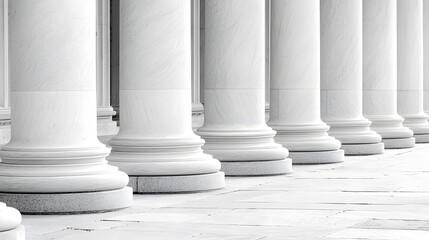 Elegant white columns in a classical architecture style