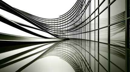 Naklejka premium Abstract architectural design with curved glass