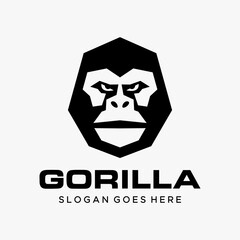octagonal gorilla head vector logo