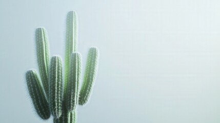 a cactus standing proudly against a white background, with its spines clearly visible, focusing on the intricate details of the plantas design
