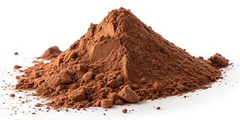A pile of brown powder on a white background