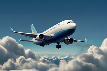 Fototapeta premium airplane in the sky on background 