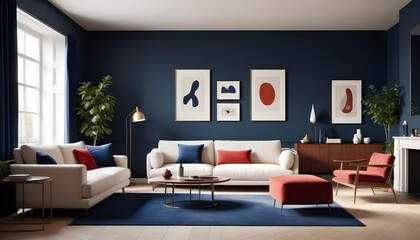 Photo interior modern design room 3D illustration Ultra HD realistic