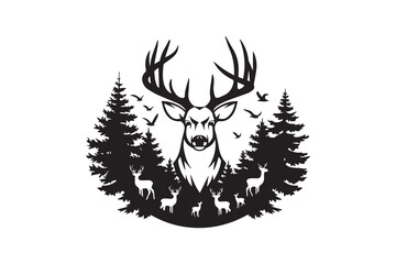 Wilderness Majesty  Deer in the Forest VECTOR