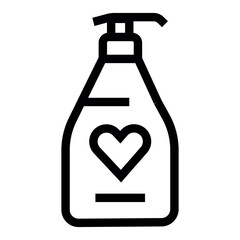 Gynecological soap for women line black icon. Vector isolated button.