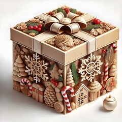 Gift box with Christmas decorations