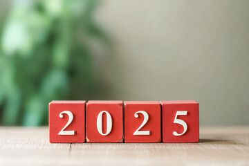 red number blocks showing 2025