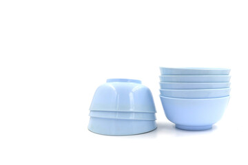 Blue bowl on white background
