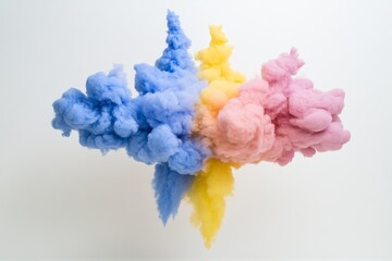 Fototapeta premium A vibrant watercolor painting of a database cloud, with flowing colors representing data streams blending beautifully
