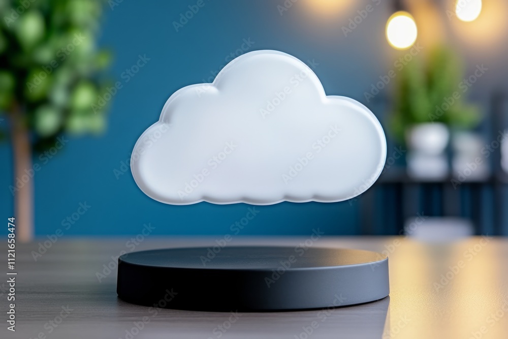 Aufkleber A virtual data cloud hovering above a holographic display, symbolizing seamless database storage and access