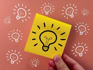 suggest an idea. an icon and a light bulb with the meaning of a new idea. business solutions.