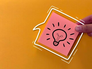 suggest an idea. an icon and a light bulb with the meaning of a new idea. business solutions.