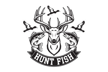 Hunt and Fish A Tribute to the Outdoors VECTOR