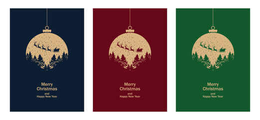 Naklejka premium Happy New Year & Christmas Vector Design New. Merry Christmas and Happy new year background.