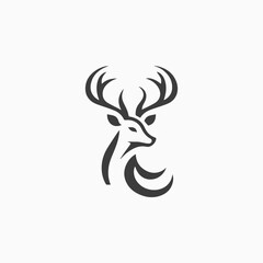 Obraz premium Elegant deer logo for sale.