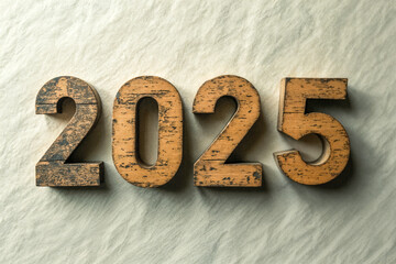 rustic wooden numbers: 2025