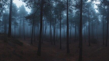 Fototapeta premium Mysterious Foggy Forest