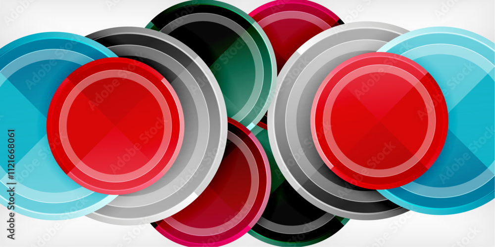 Poster Minimal geometric abstract background. Circle triangle design